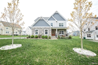 Craftsman inspired home featuring a porch, board a