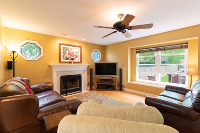 Open floor plan with views of backyard, living roo