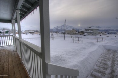 Covered front porch and mountain views