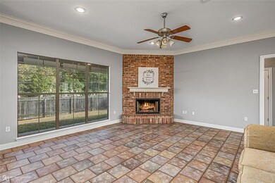 Large living/family room features tile floors and 