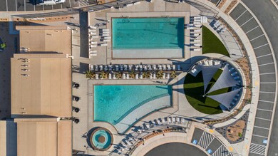 Bird's eye view of a pool area