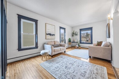 Living room with refinished maple flrs