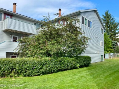 Landscaped lawn on both sides
