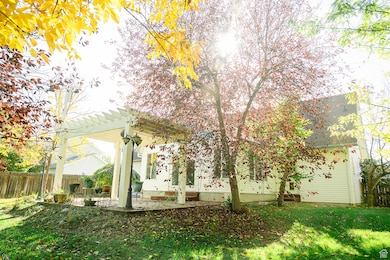 View of yard with a patio and a pergola