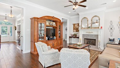 Lovely Den with 5' wood floors & gas fireplace