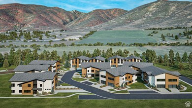 Drone / aerial view of a mountain backdrop