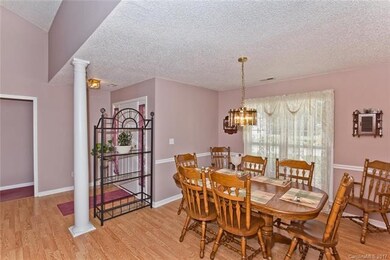 Dining area with newly installed wood floor.