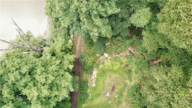 Arial shot of possible site for building a garage.