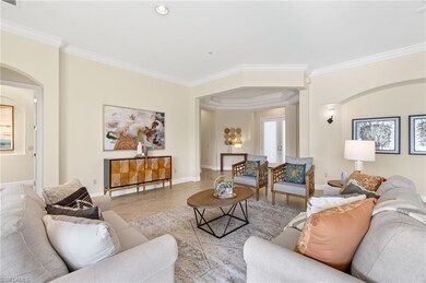 Living room with ornamental molding