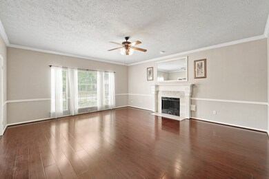Living area with wood floors