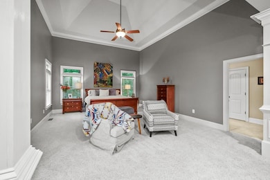 Large Primary Bedroom features vaulted ceilings, c