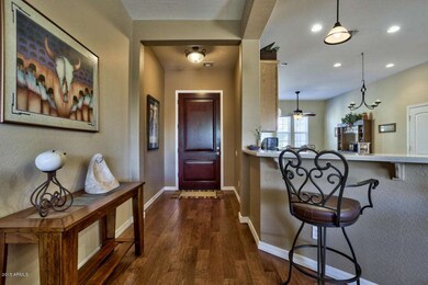 Foyer with real, wood floors
