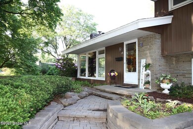 front door and sidewalk