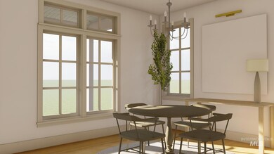 Dining area featuring wood finished floors, healthy amount of natural light, and a water view