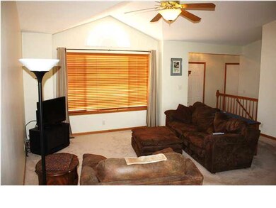 VAULTED CEILINGS IN THE LIVING ROOM WITH BIG PICTU