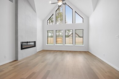View of the family room upon entering.