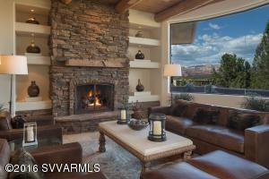 Stacked Rock Fireplace
