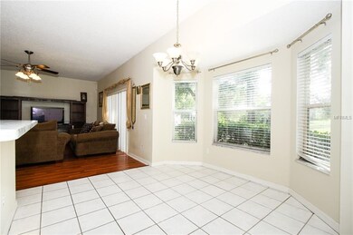 Breakfast nook with views of pond and flowing into