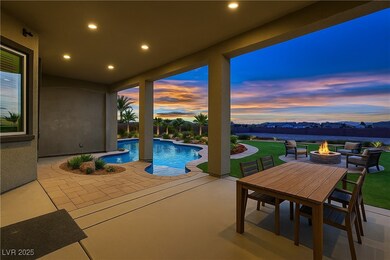 Rendering of an example of-Pool at dusk featuring