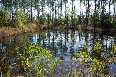 Road runs along pond borders.  Distance from pond