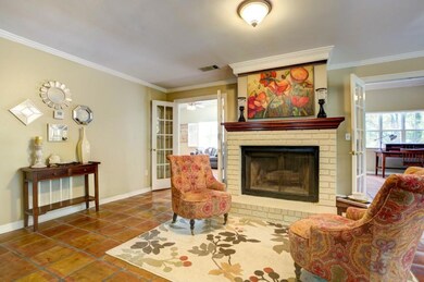 Gorgeous brick wood burning fireplace.