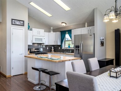 Kitchen with butcher block island