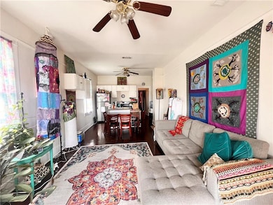 Large open floor plan living room and kitchen with