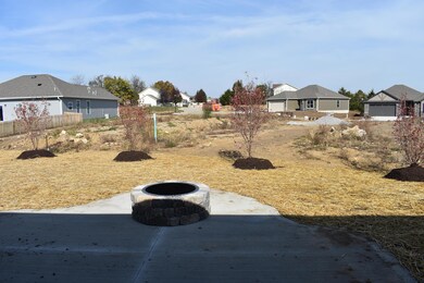 Back yard with patio firepit