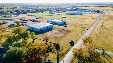 Aerial view of industrial structures
