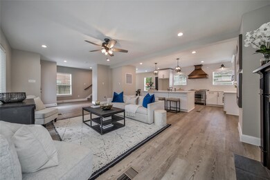 Open concept living and kitchen area.