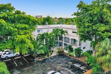 Exterior of apartment complex.