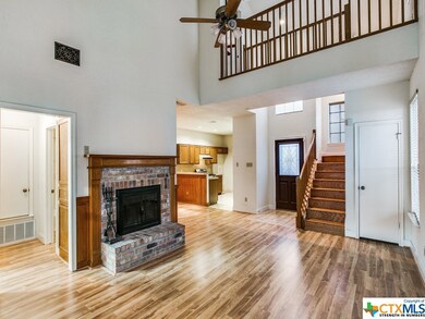 Living area with fireplace