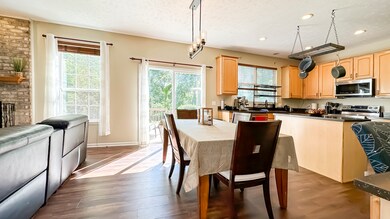 The morning sun greets you for breakfast in the eat-in kitchen. View of the Kitchen as you enter from the Front Entry.