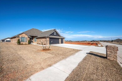 Single story home with a garage