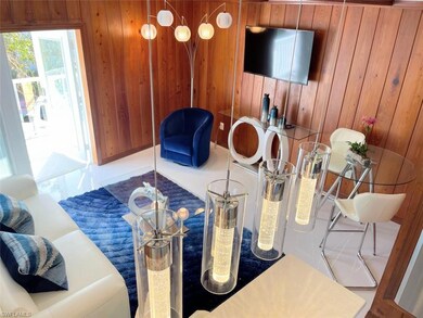 Living area with wooden walls