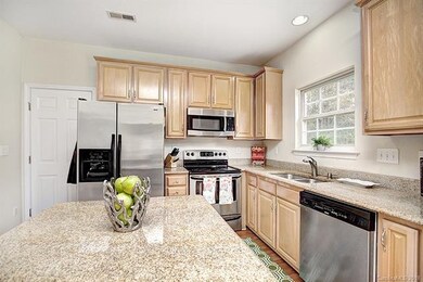 Plenty of granite counter top prep area