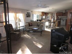 family room to kitchen