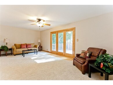 Main living level with french doors that open to t