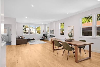 Spacious and open living room and dining area