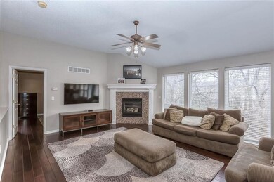 GREAT ROOM WITH CORNER FIREPLACE