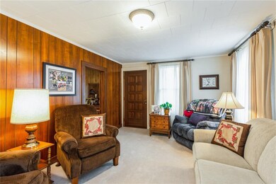 Neutral carpeting in the living room
