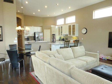 living opening to kitchen