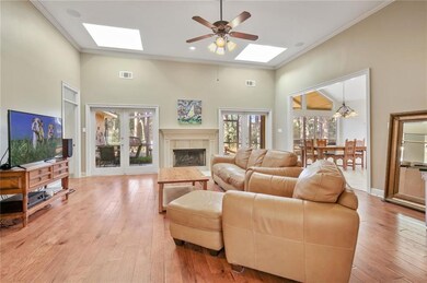 Huge Family Room w/ Skylights, Gas Fireplace flank