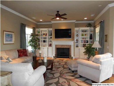 Great room with hardwood floors, ventless gas fire