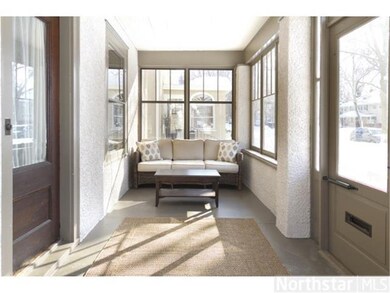 Inviting front porch with swing