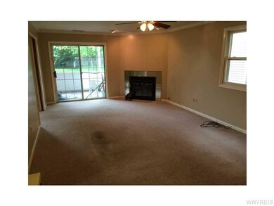 Living Room. Living room with a wood burning firep
