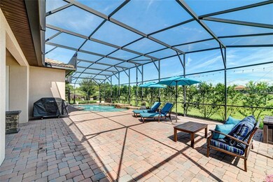 Oversized pool deck overlooking golf course