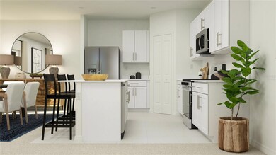 Virtually staged. Kitchen
