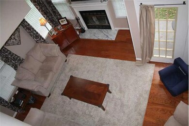 Wide angle view of living room from balcony