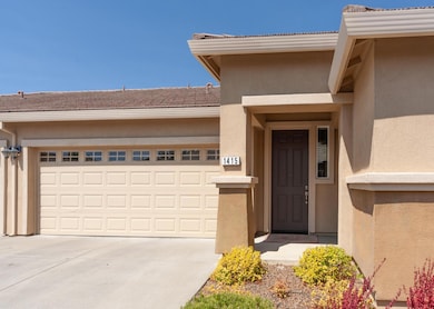 Front entrance. When you enter into the home, you have the guest bedroom and guest bathroom. Then down the hall on the left is the laundry room with a door leading to the garage. Right side of hallway is the office/den. Proceeding down the hall, you enter into the Kitchen then the living room and dining room. Hallway on left side of Living room leads to the Master Suite.